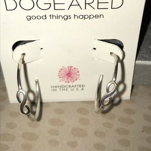 Dogeared Infinity Symbol Cross Hoop Earrings